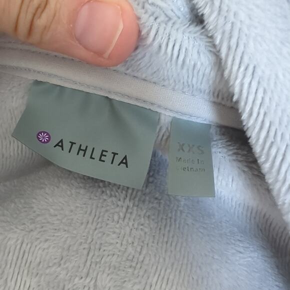 Athleta Womens Open Front Cozy Slub Hooded Cardigan Sweater Gray Oversize XXS - Picture 5 of 7